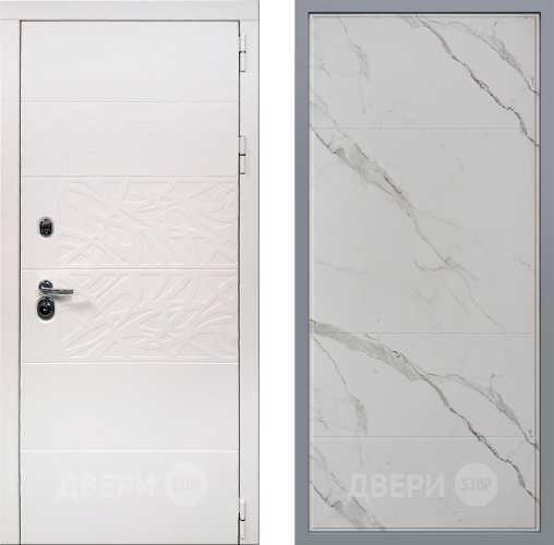 Дверь Заводские двери Дэко Вайт Тривия Мрамор белый в Рузе