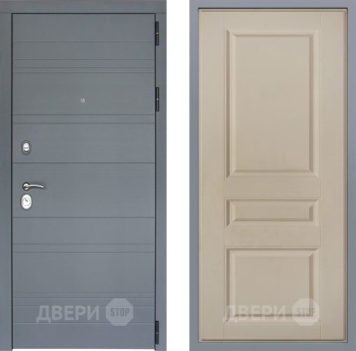 Дверь Заводские двери Лира Софт графит Стокгольм Шампань в Рузе