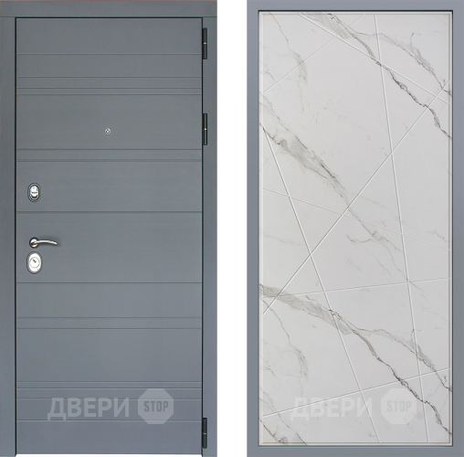 Дверь Заводские двери Лира Софт графит Флитта Мрамор белый в Рузе