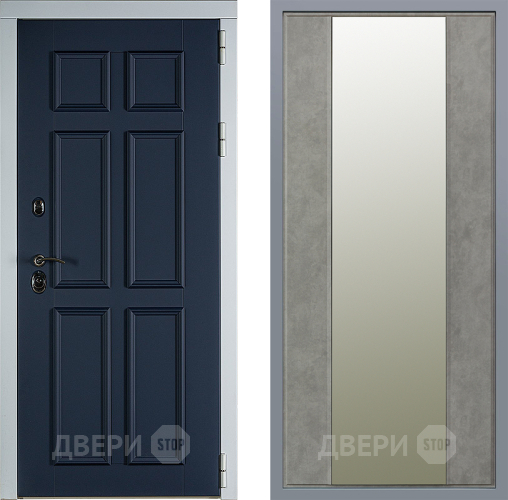 Дверь Заводские двери Стокгольм Зеркало Макси Бетон темный в Рузе