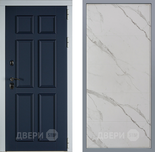 Дверь Заводские двери Стокгольм Тривия Мрамор белый в Рузе