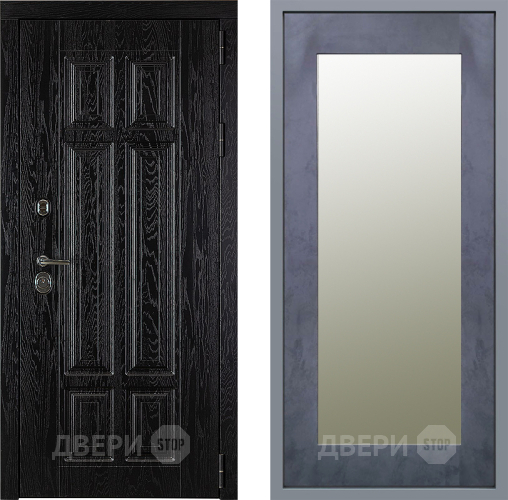 Дверь Заводские двери Мюнхен Зеркало Модерн Бетон темный в Рузе