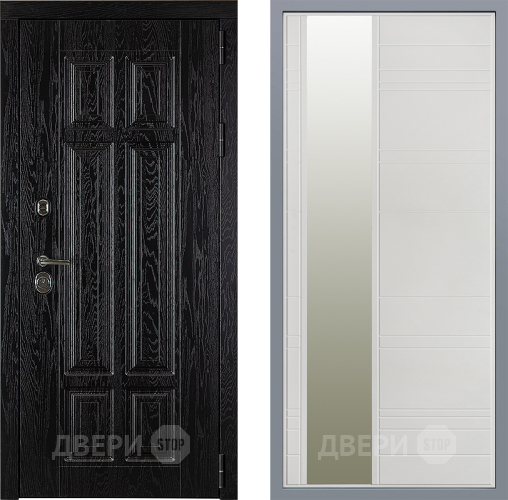 Дверь Заводские двери Мюнхен Зеркало Лира Белый софт в Рузе