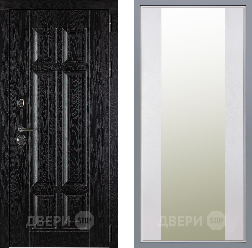 Дверь Заводские двери Мюнхен Зеркало Макси Белый шелк в Рузе