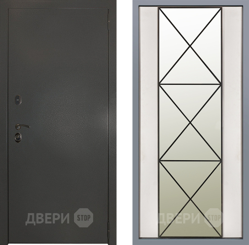 Дверь Заводские двери Эталон 3к антик серебро Зеркало Перфекто Структурное дерево в Рузе