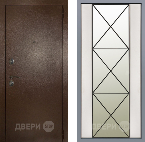 Дверь Заводские двери Эталон 3к антик медь Зеркало Перфекто Структурное дерево в Рузе