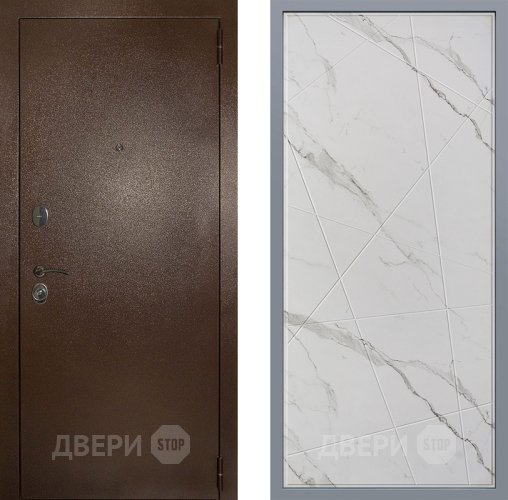 Дверь Заводские двери Эталон 3к антик медь Флитта Мрамор белый в Рузе