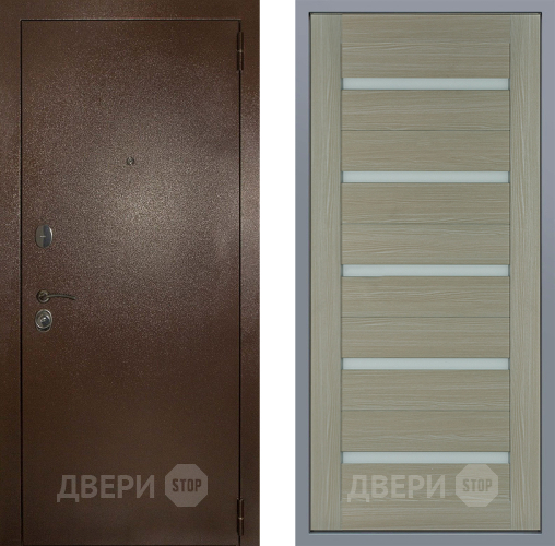 Дверь Заводские двери Эталон 3к антик медь СБ-1 Капучино в Рузе