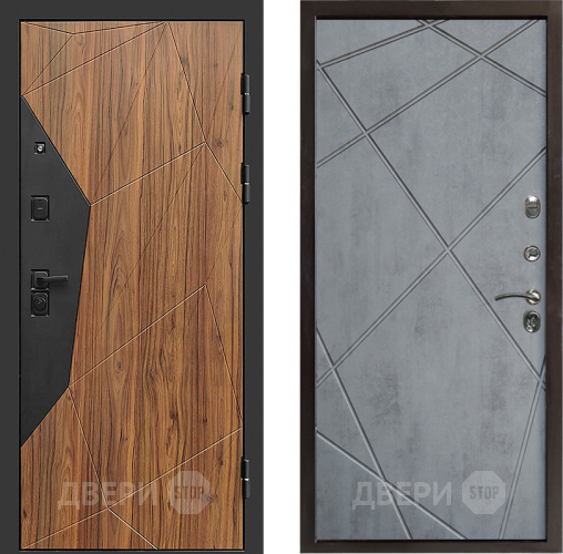 Входная металлическая Дверь Престиж Avangard Лучи Бетон темный в Рузе