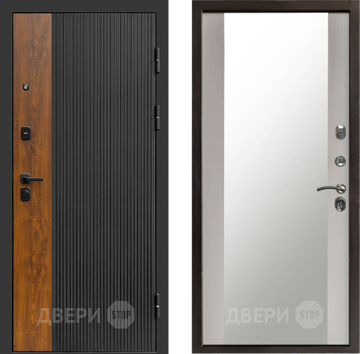 Входная металлическая Дверь Престиж Prestizh Зеркало Лиственница белая в Рузе