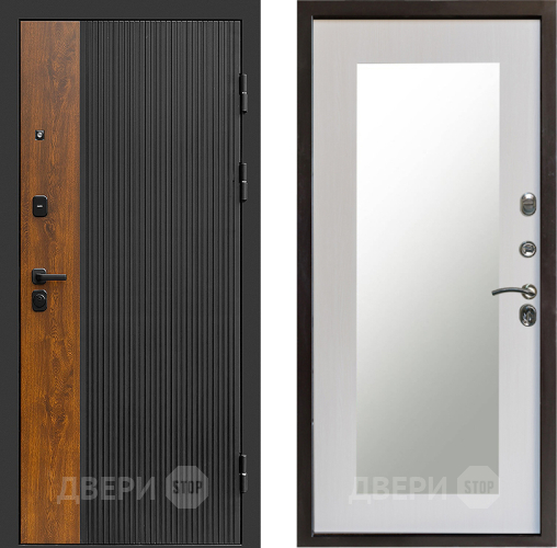 Входная металлическая Дверь Престиж Prestizh Зеркло Пастораль Лиственница белая в Рузе