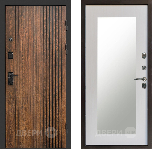 Входная металлическая Дверь Престиж Tvist Зеркло Пастораль Лиственница белая в Рузе