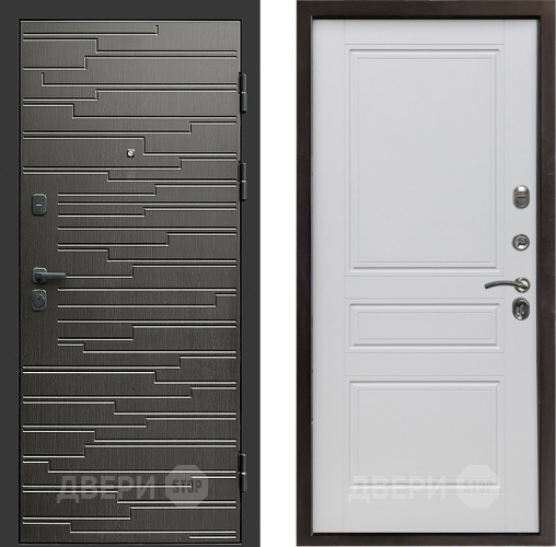 Входная металлическая Дверь Престиж Rivera Классика Белый матовый в Рузе