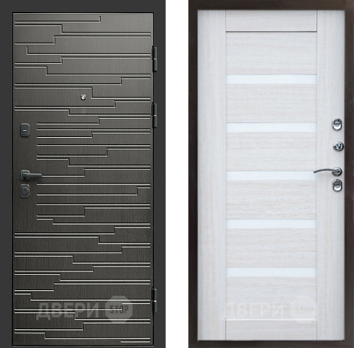 Входная металлическая Дверь Престиж Rivera Царга Лиственница белая в Рузе