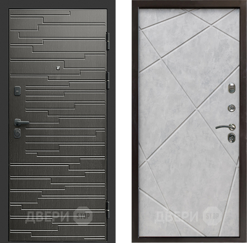 Входная металлическая Дверь Престиж Rivera Лучи Бетон светлый в Рузе