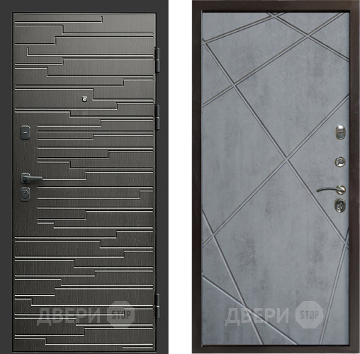 Входная металлическая Дверь Престиж Rivera Лучи Бетон темный в Рузе