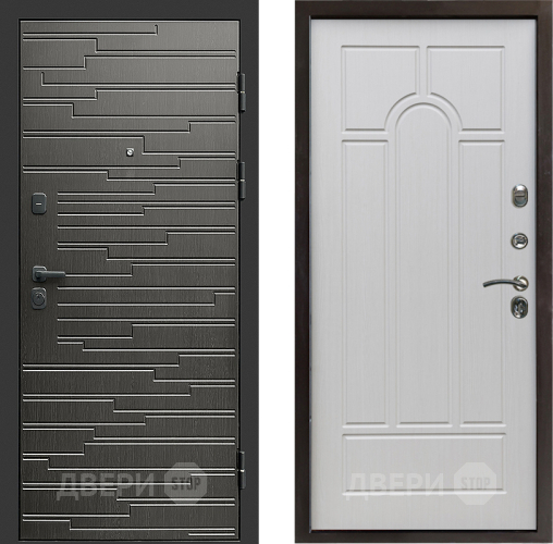 Входная металлическая Дверь Престиж Rivera Арка Лиственница белая в Рузе