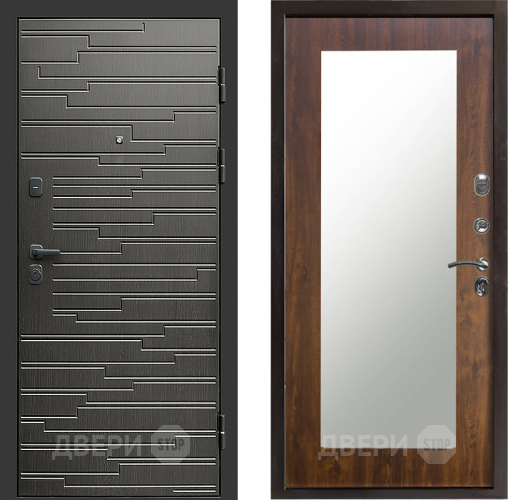 Входная металлическая Дверь Престиж Rivera Зеркло Пастораль Дуб в Рузе