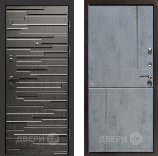 Входная металлическая Дверь Престиж Rivera Горизонт Бетон темный в Рузе
