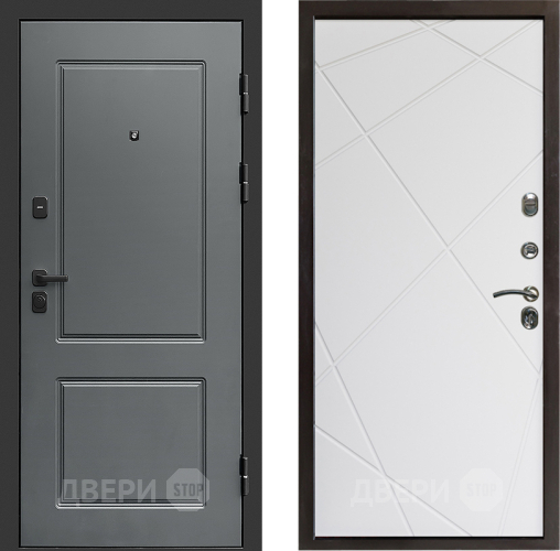 Входная металлическая Дверь Престиж Verona Лучи Бетон белый в Рузе