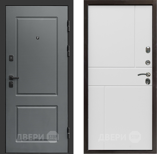 Входная металлическая Дверь Престиж Verona Горизонт Бетон белый в Рузе