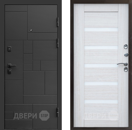 Входная металлическая Дверь Престиж Kvadro Царга Лиственница белая в Рузе