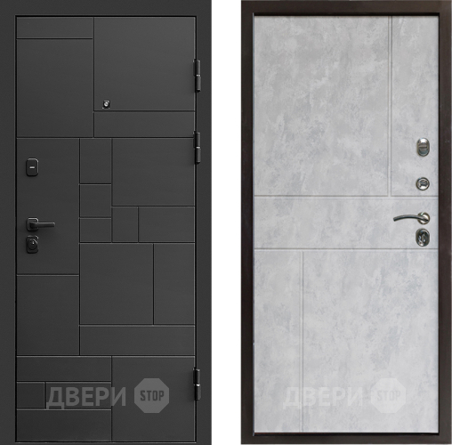 Входная металлическая Дверь Престиж Kvadro Горизонт Бетон светлый в Рузе