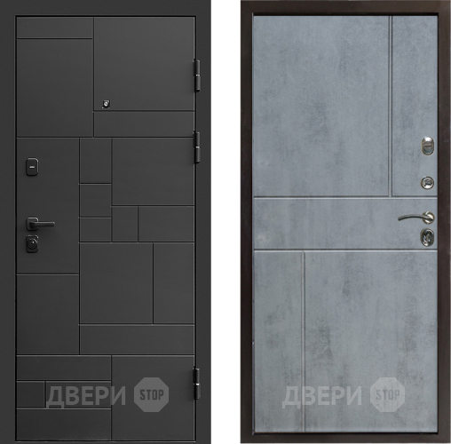 Входная металлическая Дверь Престиж Kvadro Горизонт Бетон темный в Рузе