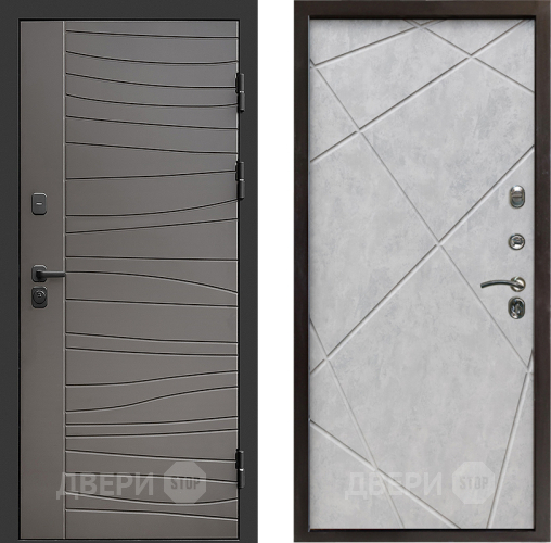 Входная металлическая Дверь Престиж Siciliya Лучи Бетон светлый в Рузе