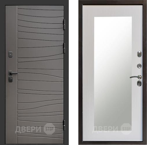 Входная металлическая Дверь Престиж Siciliya Зеркло Пастораль Лиственница белая в Рузе