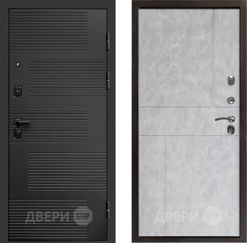 Входная металлическая Дверь Престиж Favorit Горизонт Бетон светлый в Рузе