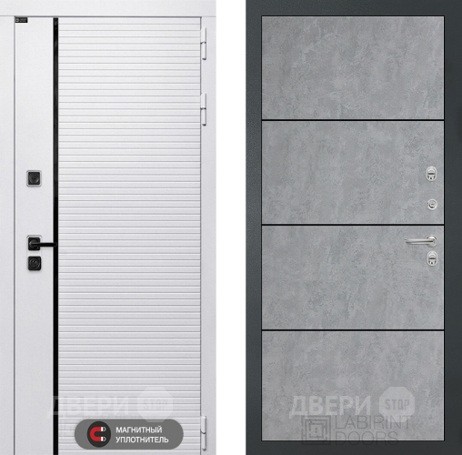 Входная металлическая Дверь Лабиринт (LABIRINT) Royal 25 Бетон светлый в Рузе