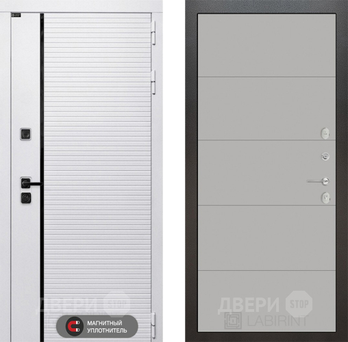 Входная металлическая Дверь Лабиринт (LABIRINT) Royal 13 Грей софт в Рузе