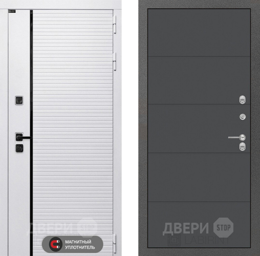 Входная металлическая Дверь Лабиринт (LABIRINT) Royal 13 Графит софт в Рузе