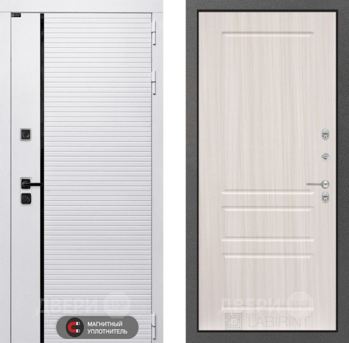Входная металлическая Дверь Лабиринт (LABIRINT) Royal 03 Сандал белый в Рузе