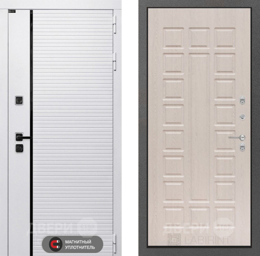 Входная металлическая Дверь Лабиринт (LABIRINT) Royal 04 Беленый дуб в Рузе