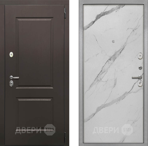 Входная металлическая Дверь Интекрон (INTECRON) Кампо Гладкая Мрамор натуральный арктик в Рузе
