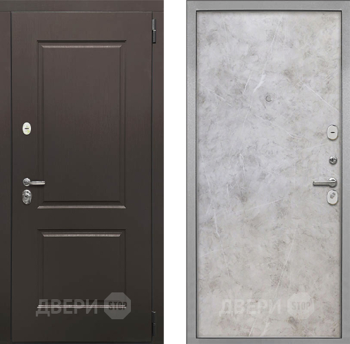 Входная металлическая Дверь Интекрон (INTECRON) Кампо Гладкая Мрамор светлый в Рузе