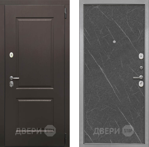 Входная металлическая Дверь Интекрон (INTECRON) Кампо Гладкая Гранит лава оникс в Рузе