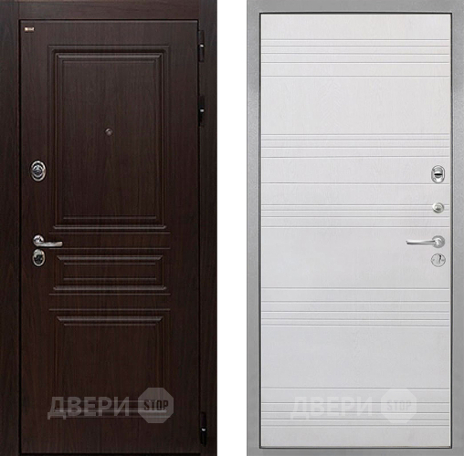 Входная металлическая Дверь Интекрон (INTECRON) Брайтон Тиковое Дерево ФЛ-316 Белый ясень в Рузе