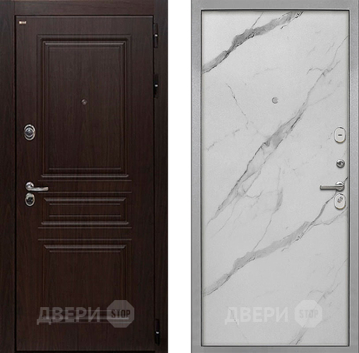 Входная металлическая Дверь Интекрон (INTECRON) Брайтон Тиковое Дерево Гладкая Мрамор натуральный арктик в Рузе