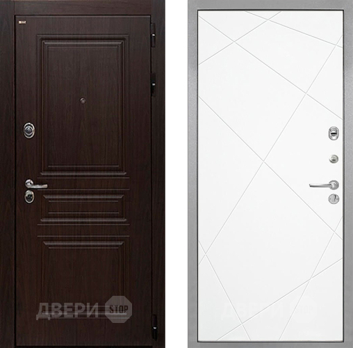 Входная металлическая Дверь Интекрон (INTECRON) Брайтон Тиковое Дерево Лучи-М Софт милк в Рузе