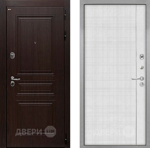 Входная металлическая Дверь Интекрон (INTECRON) Брайтон Тиковое Дерево В-07 с молдингом Лофт белый в Рузе