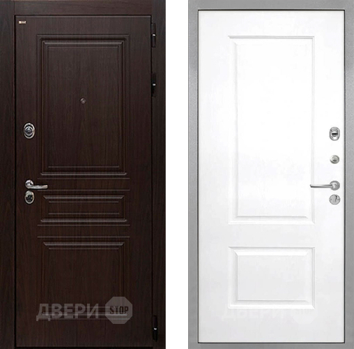 Входная металлическая Дверь Интекрон (INTECRON) Брайтон Тиковое Дерево Альба Роял Вуд белый в Рузе