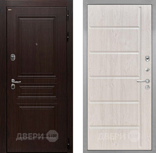 Входная металлическая Дверь Интекрон (INTECRON) Брайтон Тиковое Дерево ФЛ-102 Сосна белая в Рузе