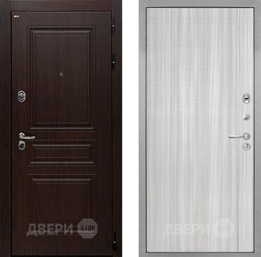 Входная металлическая Дверь Интекрон (INTECRON) Брайтон Тиковое Дерево В-07 с молдингом Сандал белый в Рузе