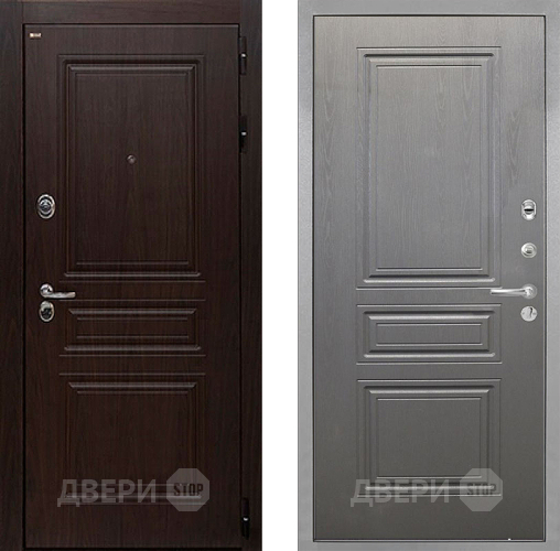 Входная металлическая Дверь Интекрон (INTECRON) Брайтон Тиковое Дерево ФЛ-243 Графит вуд дуб в Рузе