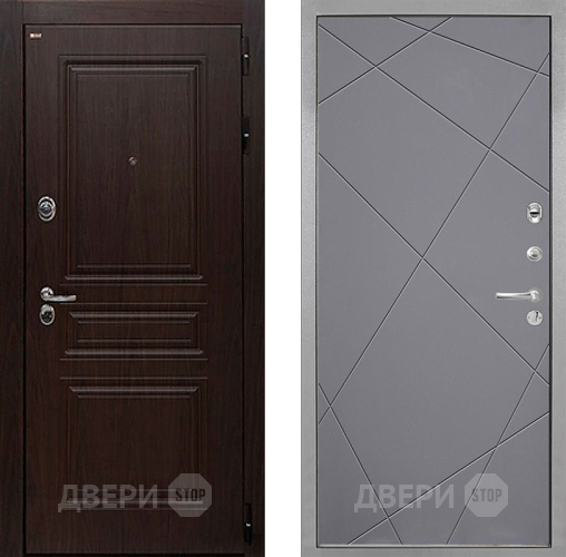 Входная металлическая Дверь Интекрон (INTECRON) Брайтон Тиковое Дерево Лучи-М Графит софт в Рузе