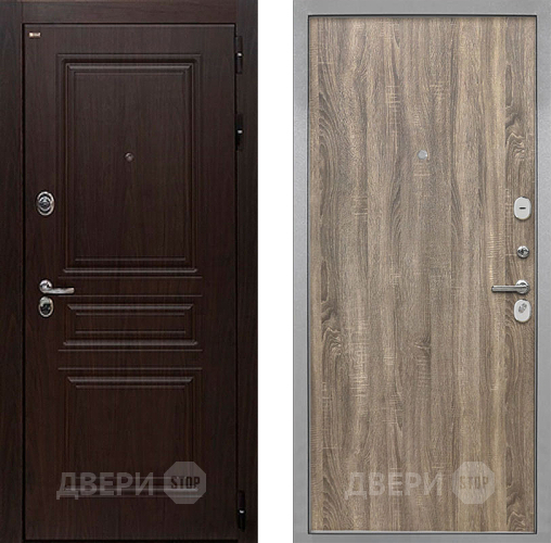 Входная металлическая Дверь Интекрон (INTECRON) Брайтон Тиковое Дерево Гладкая Дуб турин в Рузе
