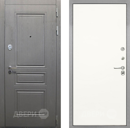 Входная металлическая Дверь Интекрон (INTECRON) Брайтон Графит Гладкая Слоновая кость в Рузе